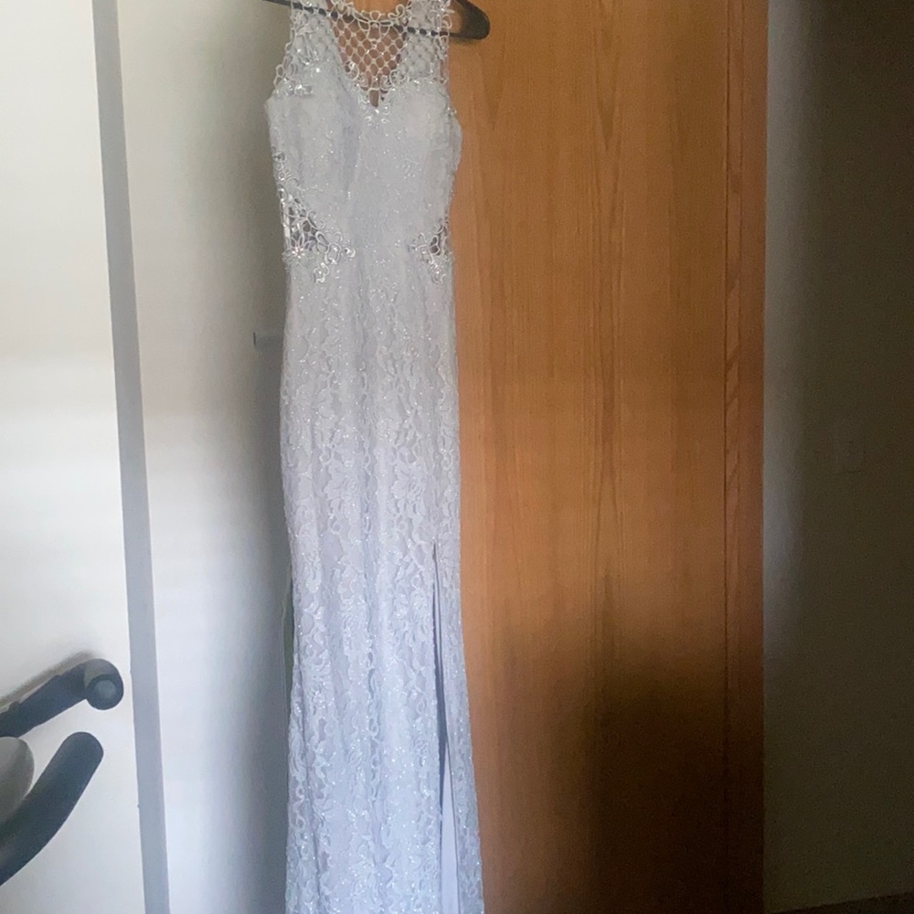 Silver prom dress